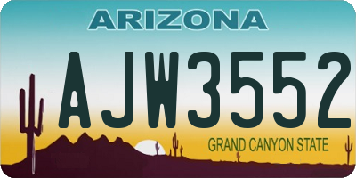 AZ license plate AJW3552