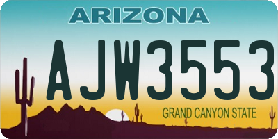 AZ license plate AJW3553