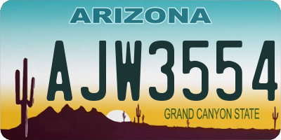 AZ license plate AJW3554