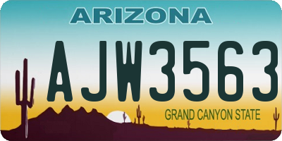 AZ license plate AJW3563