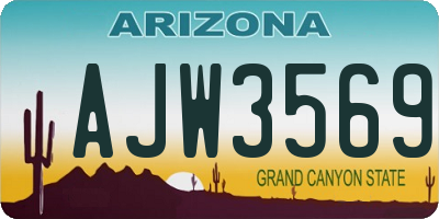 AZ license plate AJW3569