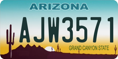 AZ license plate AJW3571