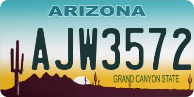 AZ license plate AJW3572