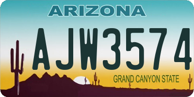 AZ license plate AJW3574