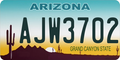AZ license plate AJW3702