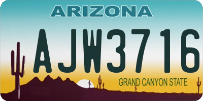 AZ license plate AJW3716