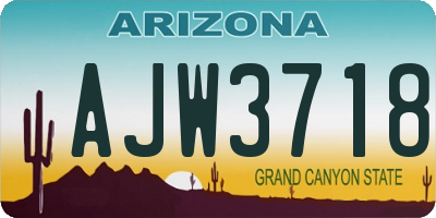 AZ license plate AJW3718