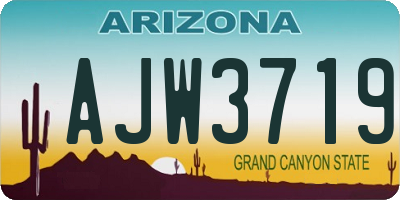AZ license plate AJW3719