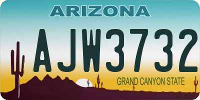 AZ license plate AJW3732