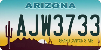 AZ license plate AJW3733