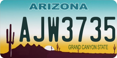 AZ license plate AJW3735