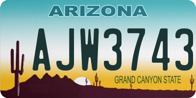 AZ license plate AJW3743
