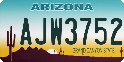 AZ license plate AJW3752