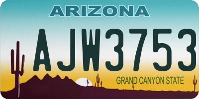 AZ license plate AJW3753