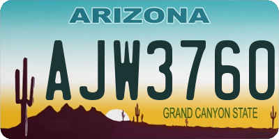 AZ license plate AJW3760
