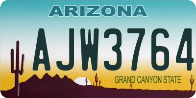 AZ license plate AJW3764