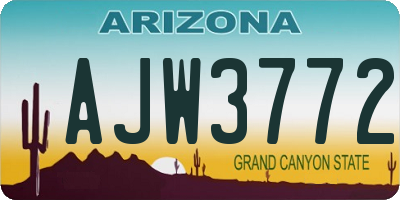 AZ license plate AJW3772