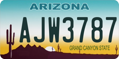 AZ license plate AJW3787