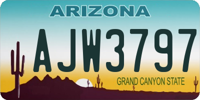 AZ license plate AJW3797