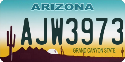 AZ license plate AJW3973