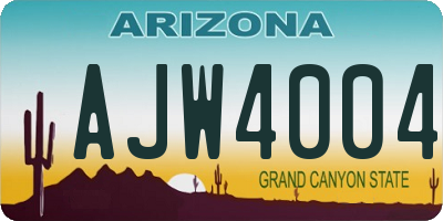 AZ license plate AJW4004