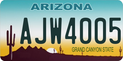 AZ license plate AJW4005