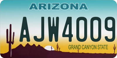 AZ license plate AJW4009