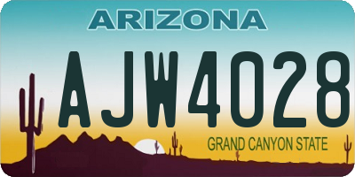 AZ license plate AJW4028