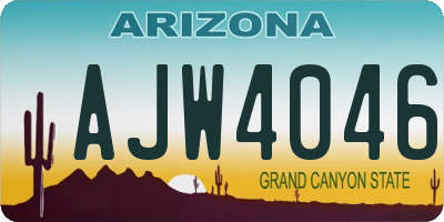 AZ license plate AJW4046