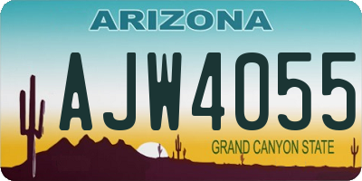 AZ license plate AJW4055