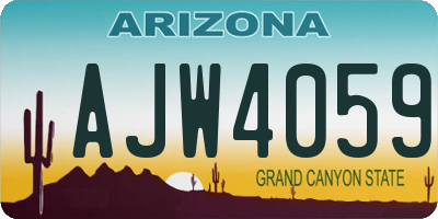 AZ license plate AJW4059