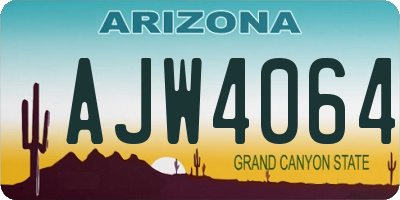 AZ license plate AJW4064