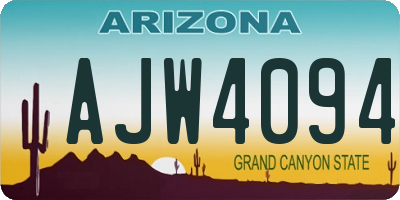 AZ license plate AJW4094