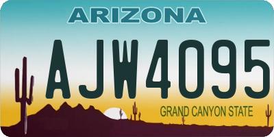 AZ license plate AJW4095