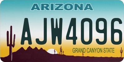 AZ license plate AJW4096