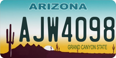AZ license plate AJW4098
