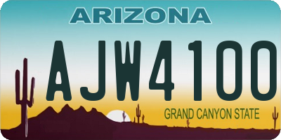 AZ license plate AJW4100