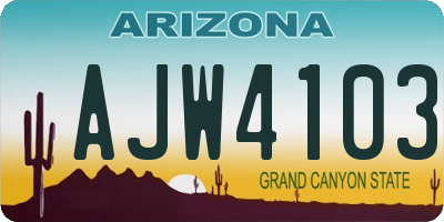 AZ license plate AJW4103