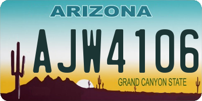 AZ license plate AJW4106