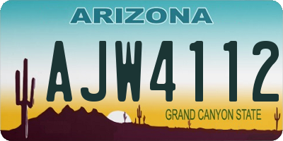 AZ license plate AJW4112