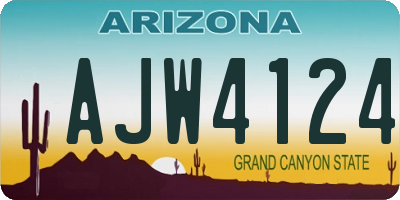 AZ license plate AJW4124