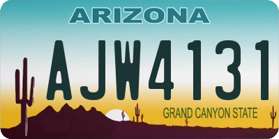 AZ license plate AJW4131