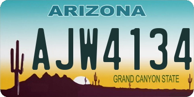 AZ license plate AJW4134