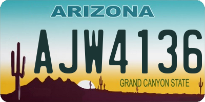 AZ license plate AJW4136
