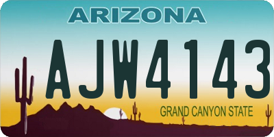 AZ license plate AJW4143