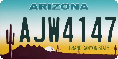 AZ license plate AJW4147