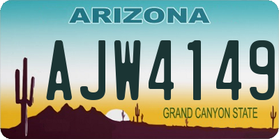 AZ license plate AJW4149