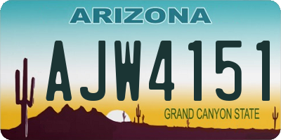 AZ license plate AJW4151