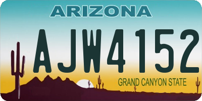 AZ license plate AJW4152