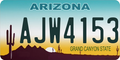 AZ license plate AJW4153